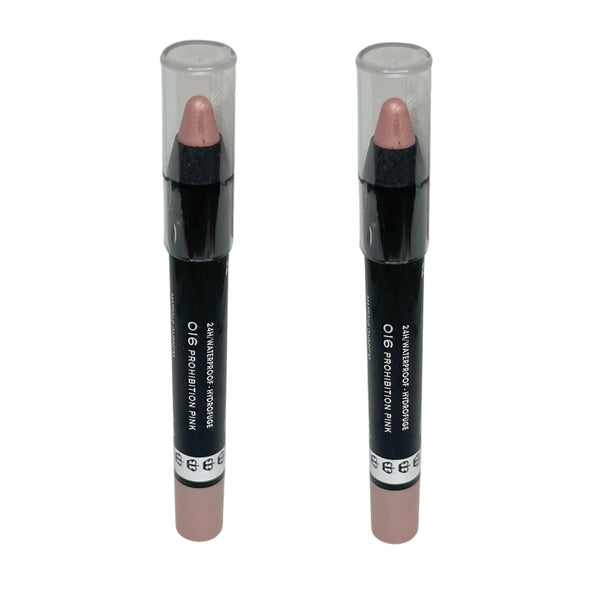 Pack of 2 Rimmel ScandalEyes Eyeshadow Waterproof  Stick Crayon, Prohibition Pink 016