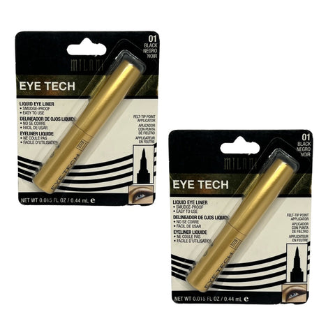 Pack of 2 Milani Eye Tech Liquid Eye Liner, Black 01