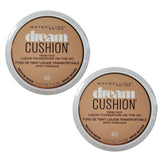 Pack of 2 Maybelline New York Dream Cushion Fresh Face Liquid Foundation, Medium Beige (45)
