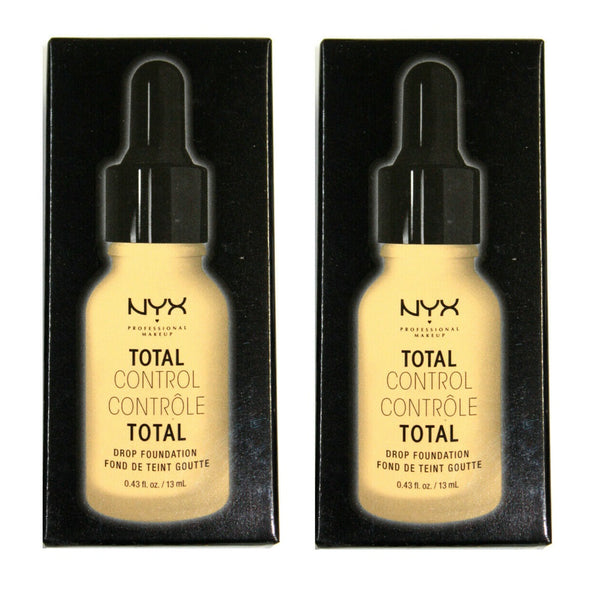 Pack of 2 NYX Total Control Drop Foundation, True Beige # TCDF08