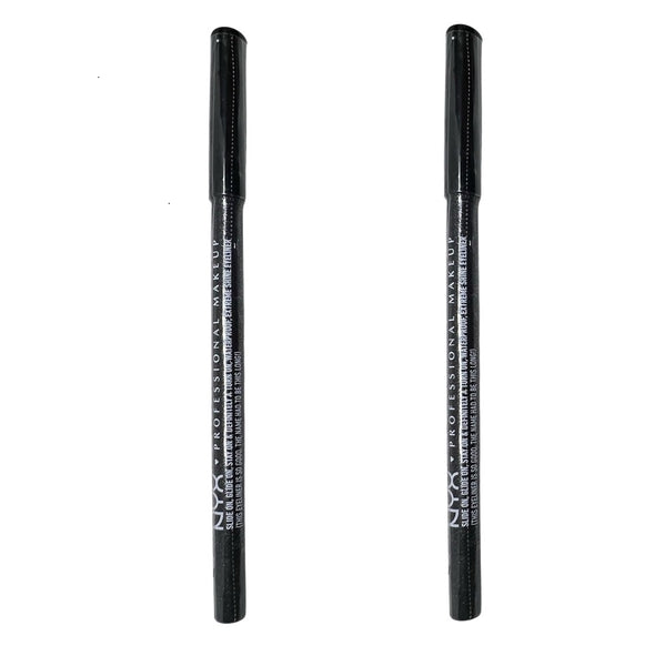 Pack of 2 NYX Slide On Eye Pencil Waterproof, Black Sparkle SL02