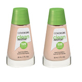 Pack of 2 CoverGirl Clean Sensitive Liquid Foundation, Creamy Natural 520