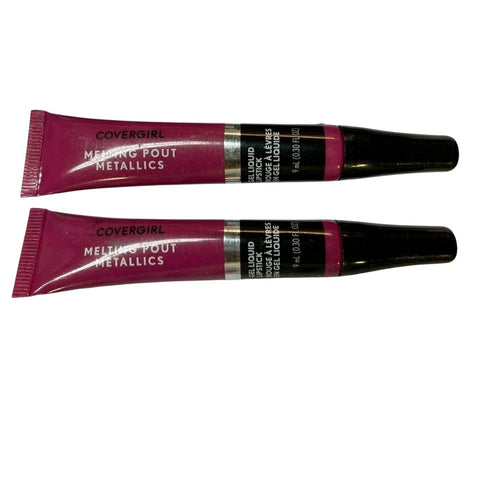 Pack of 2 CoverGirl Melting Pout Metallics Gel Liquid Lipstick, Front Row 265