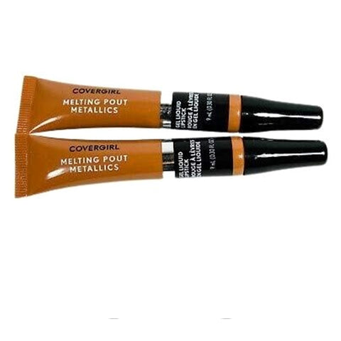 Pack of 2 CoverGirl Melting Pout Metallics Gel Liquid Lipstick, Banger 205