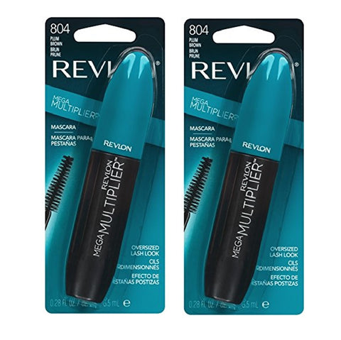 Pack of 2 Revlon Mega Multiplier Mascara, Plum Brown 804