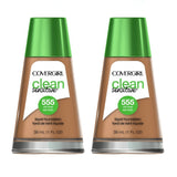 Pack of 2 CoverGirl Clean Sensitive Liquid Foundation, Soft Honey 555