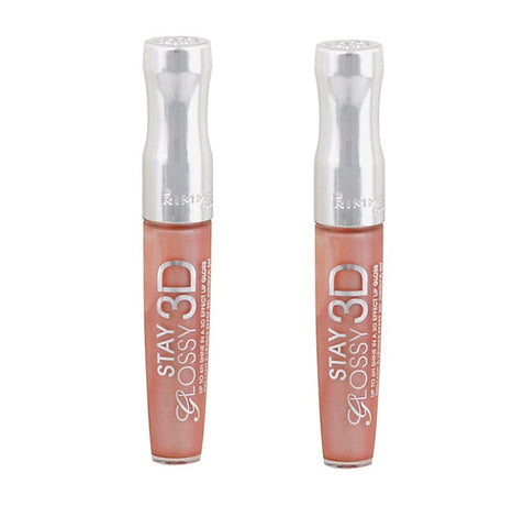 Pack of 2 Rimmel London Stay Glossy 3D Lip Gloss, Popcorn for 2 # 113