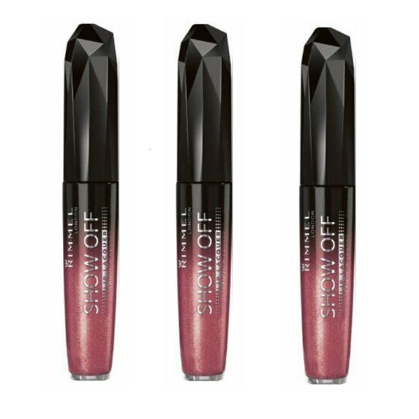 Pack of 3 Rimmel Show Off Lip Lacquer, Solstice 201