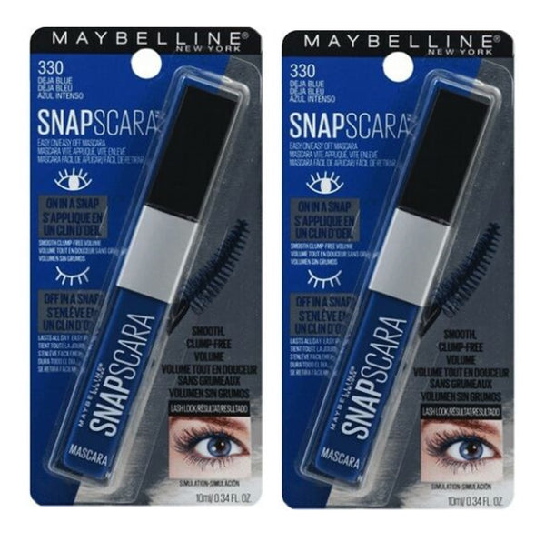 Pack of 2 Maybelline New York Snapscara Washable Mascara, Deja Blue #330