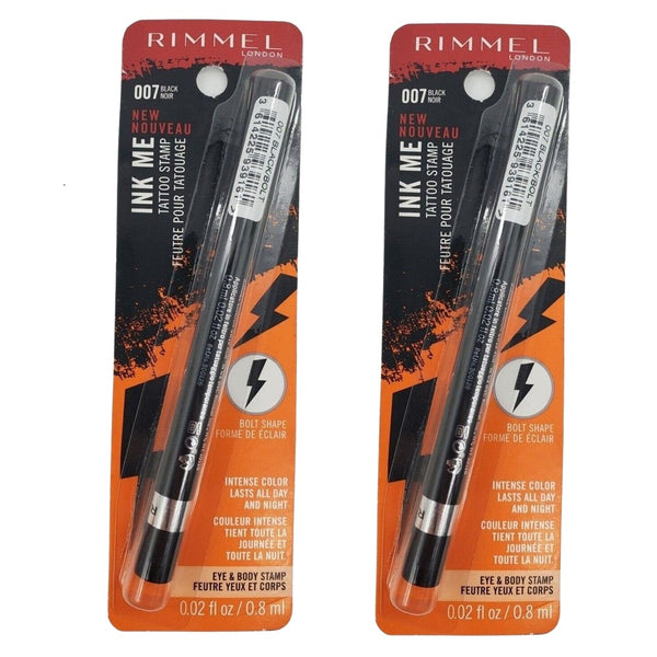 Pack of 2 Rimmel Ink Me Eye and Body Tattoo Stamp, Black Bolt # 007