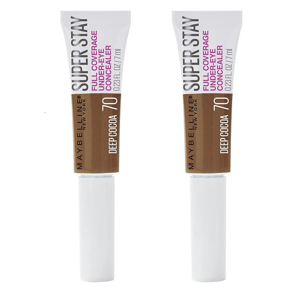 Pack of 2 Maybelline New York Super Stay Full Coverage Under-Eye Concealer, Deep Cocoa # 70
