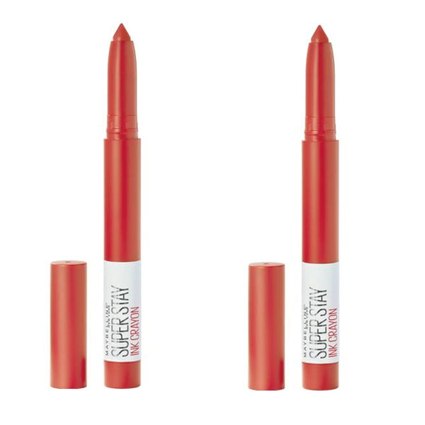 Pack of 2 Maybelline New York Super Stay Ink Crayon Lipstick, Laugh Louder # 40