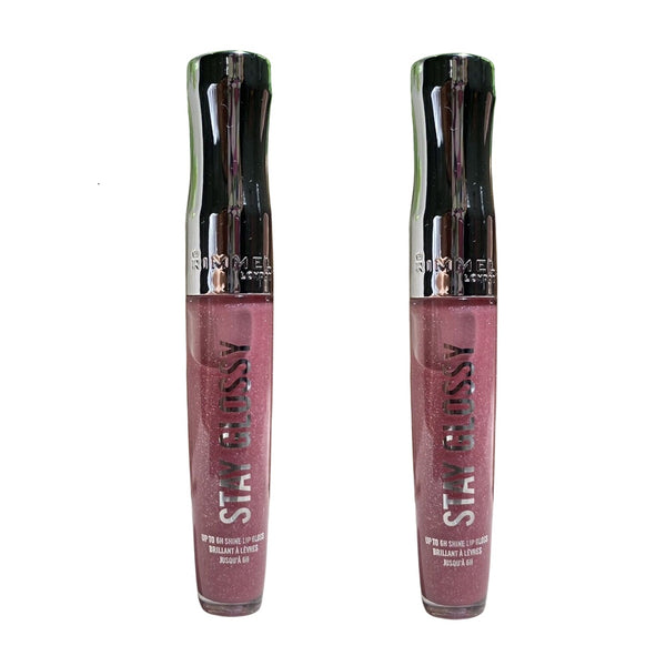 Pack of 2 Rimmel Stay Glossy 6HR Lip Gloss, Stay My Rose # 160