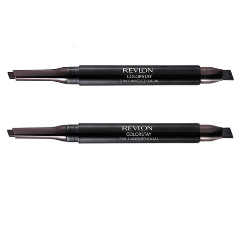 Pack of 2 Revlon Colorstay 2 in 1 Angled Kajal Eyeliner, Fig 102 (Waterproof)