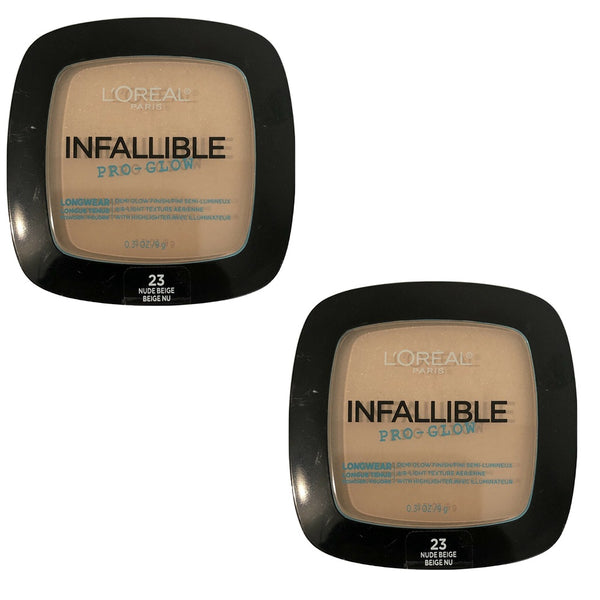 Pack of 2 L'Oreal Paris Infallible Pro Glow Lasting Glow Powder, Nude Beige (23)