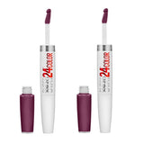 Pack of 2 Maybelline New York SuperStay 24 Color 2-Step Liquid Lipstick, Extreme Aubergine # 270