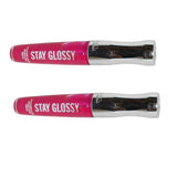Pack of 2 Rimmel Stay Glossy 6HR Lip Gloss, Pop Fizz Pink # 345