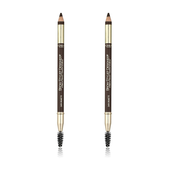 Pack of 2 L'Oreal Paris Brow Stylist Designer Eyebrow Pencil, Dark Bru – On  Sale Beauty