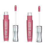 Pack of 2 Rimmel Stay Glossy 6HR Lip Gloss, Stay My Rose # 160